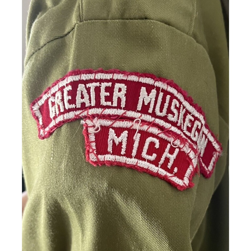 VTG Boy Scouts Shirt Men's Sz S 1970's Button B.S.O.A. Patches - Picture 2 of 7